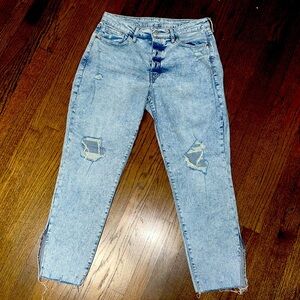 NWOT Old Navy High Rise Curvy OG Straight Secret Smooth Pocket Jeans Split Ankle